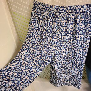 Madewell Wide Legged Floral Cropped Pants Size 3X Blue/Pink